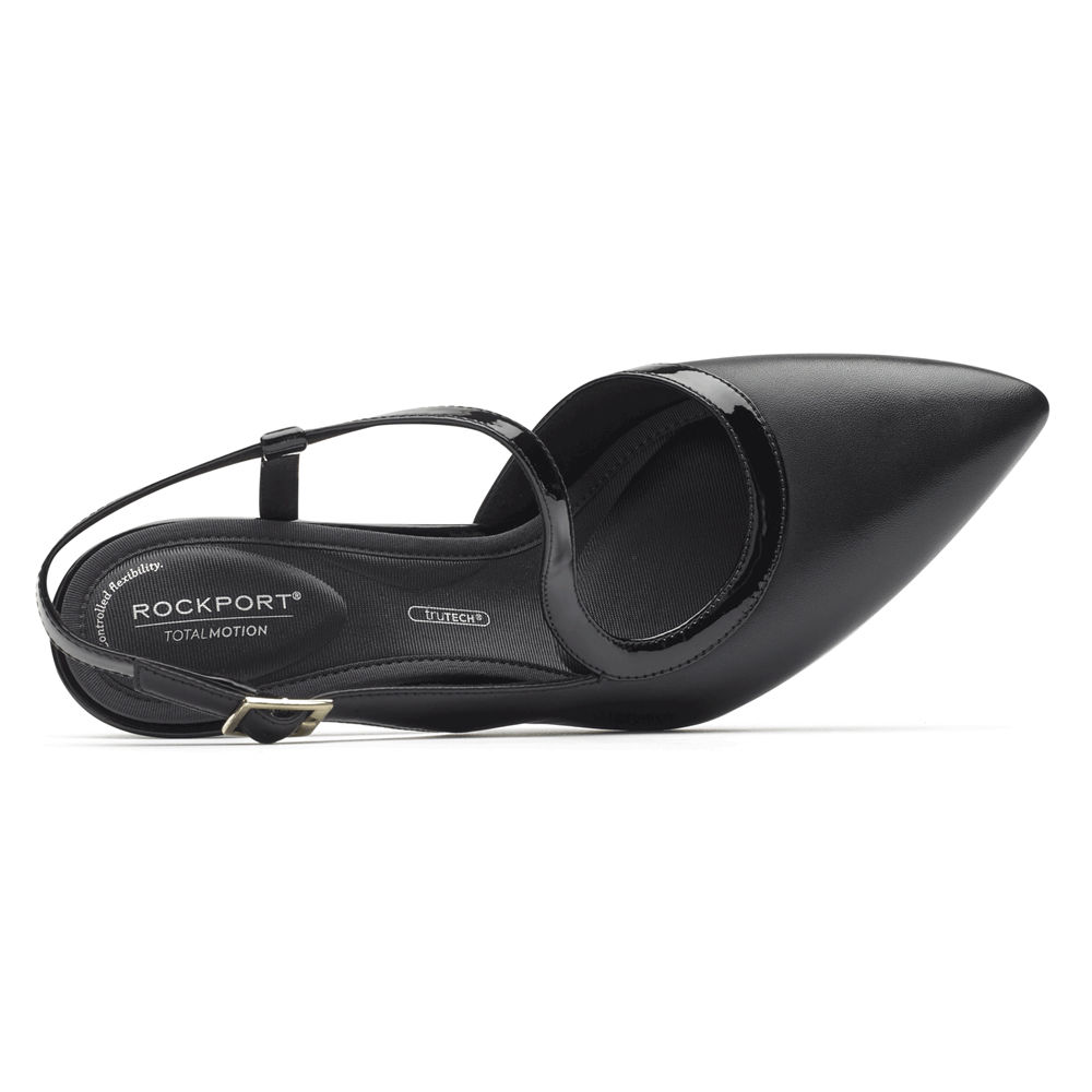 Rockport Singapore Womens Pumps - Total Motion Slingback Black - HM5120893